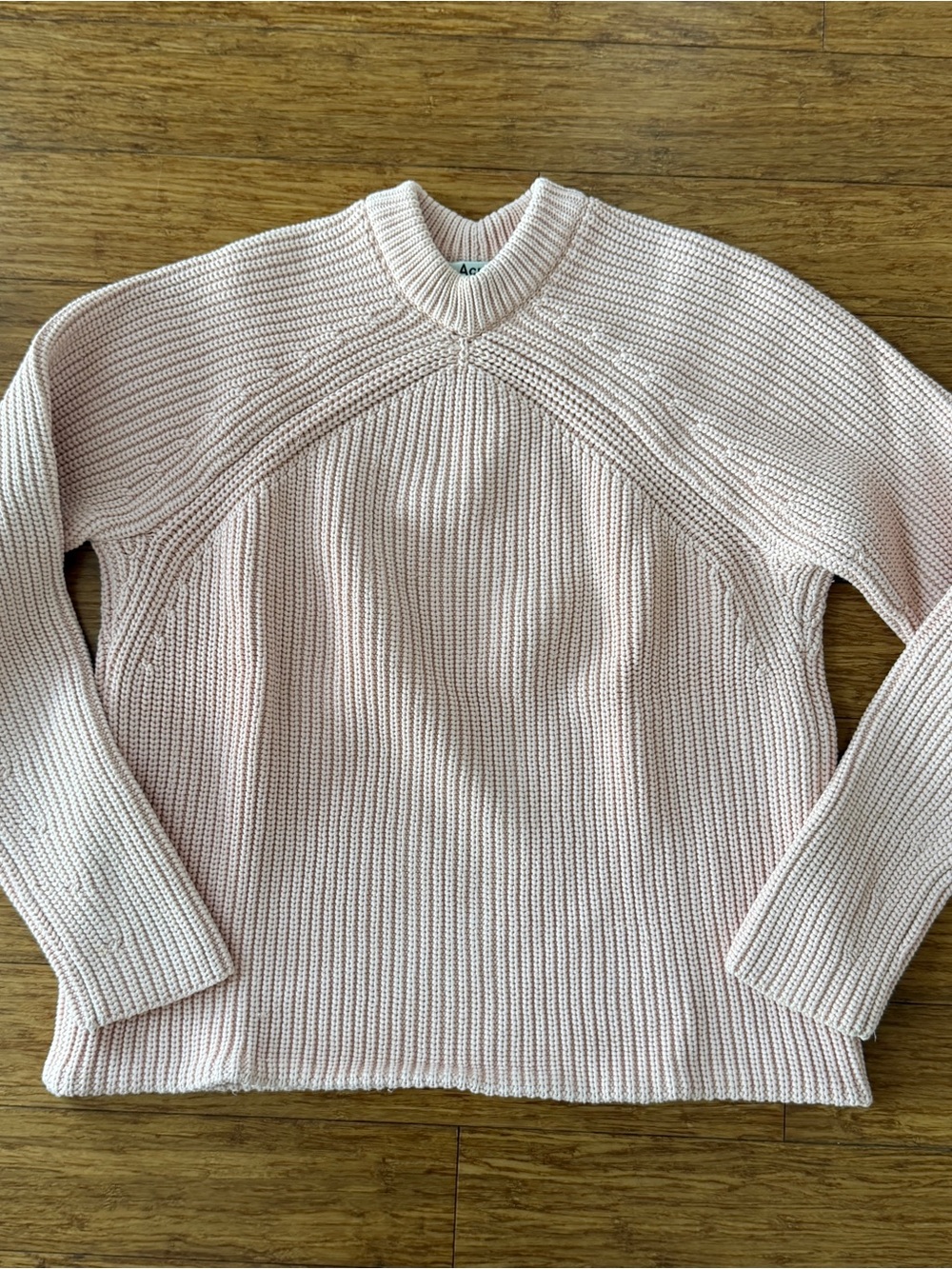 Acne Studios Men’s Katan Heavy Rib Knit Sweater, Pale Dusty Pink, Med